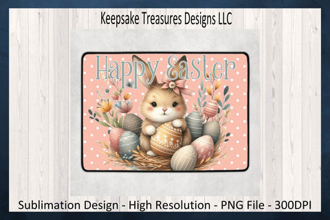 Happy Easter Bunny Doormat, Drying Mat Template, Sublimation Png, Boho Colors, Digital Download Sublimation Keepsake Treasures Designs LLC. 