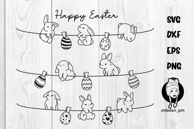 Happy easter, bunny hand drawn svg SVG dadan_pm 