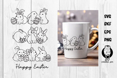 Happy easter, bunny hand drawn svg SVG dadan_pm 
