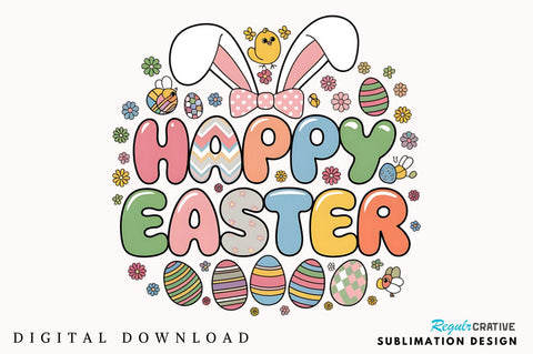 Happy Easter Bunny PNG, Easter Bunny PNG, Grand Millennial Easter PNG, Easter Coquette PNG, Girls Easter PNG Sublimation Regulrcrative 