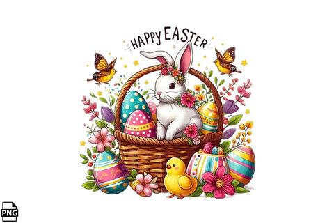 Happy Easter Bunny PNG Printable File Sublimation Creativedesigntee 