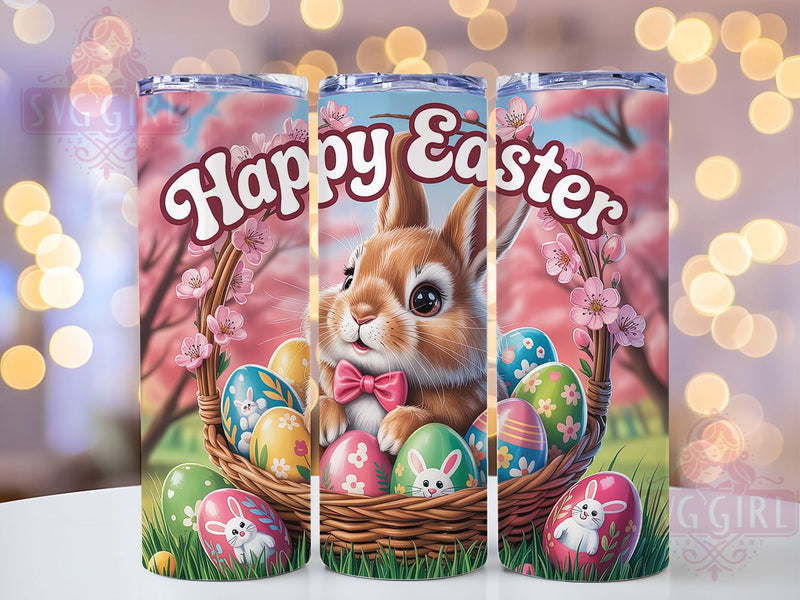 Happy Easter Bunny Tumbler, Easter Egg Tumbler, Spring Bunny Wrap, Festive Easter Wrap, Stylish 20oz Wrap, Sublimation Design, Trendy Gift Idea Sublimation SvggirlplusArt 