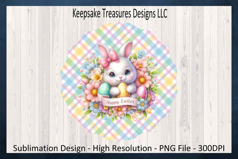 Happy Easter Bunny Wind Spinner, Spring Wind Spinner Sublimation PNG, Digital Download Sublimation Keepsake Treasures Designs LLC. 