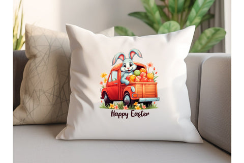 Happy Easter Bunny with eggs png, Easter sublimation design Sublimation Yuliya 