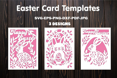 Happy Easter Card Svg Template For Laser And Paper cut SVG Yuliya 
