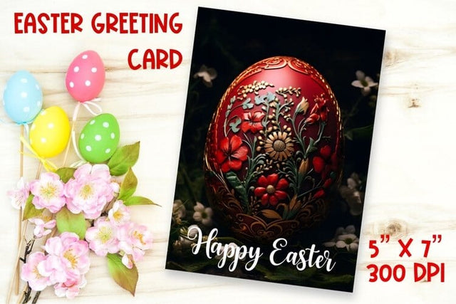 Happy Easter card template / easter egg png with flowers Sublimation Angelina Semenova 