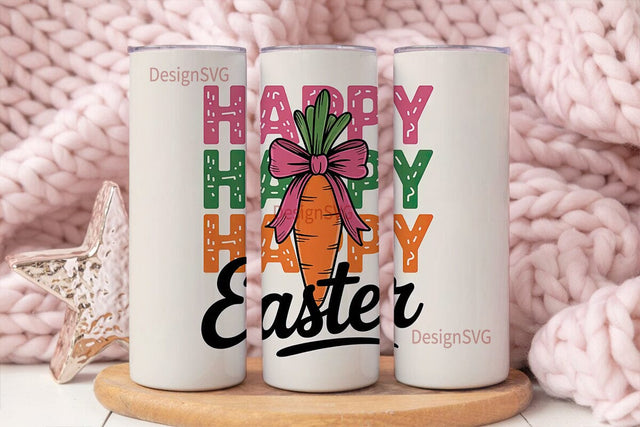 Happy Easter Carrot 20oz Tumbler Wrap Sublimation DesignSVG 