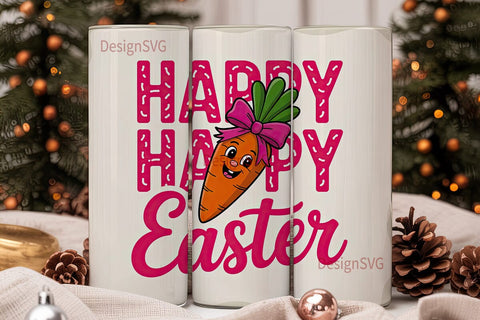 Happy Easter Carrot 20oz Tumbler Wrap Sublimation DesignSVG 
