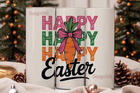 Happy Easter Carrot 20oz Tumbler Wrap Sublimation DesignSVG 