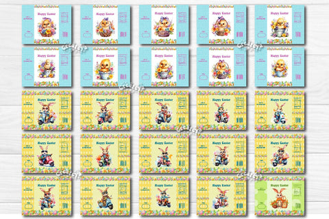 Happy easter Chip Bag template Easter Bunny Printable party favor Sublimation Createya Design 