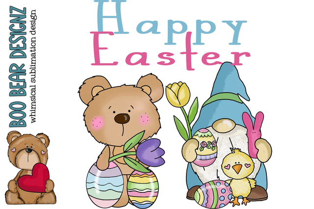 Happy Easter Clipart Sublimation Boo Bear Designz 