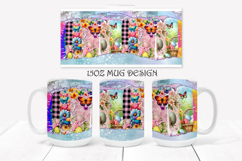 Happy Easter Coffee Mug Design Sublimation,Easter Mug Wrap, Easter egs Mug PNG,Bunny Mug wrap, Easter Eggs Png,Easter mug Template PNG Sublimation ArtStudio 