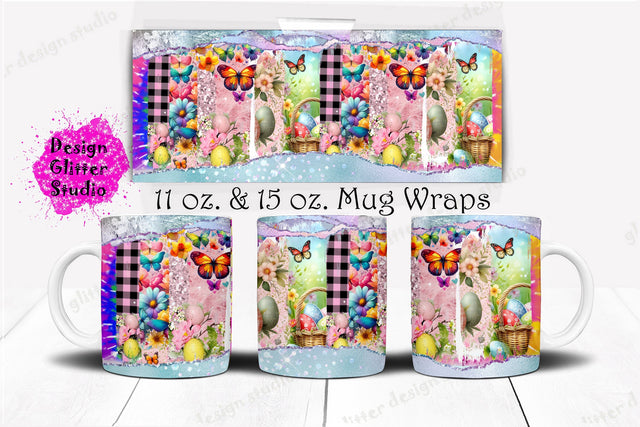 Happy Easter Coffee Mug Design Sublimation,Easter Mug Wrap, Easter egs Mug PNG,Bunny Mug wrap, Easter Eggs Png,Easter mug Template PNG Sublimation ArtStudio 