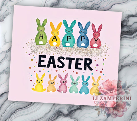 Happy Easter Colorful Festive Spring Tumbler Wrap, 20oz Drinkware, Easter Sublimation, Easter Gifts, Spring Tumbler Design, Festive Drinkware Sublimation Li Zamperini 