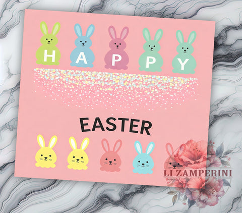 Happy Easter Colorful Festive Spring Tumbler Wrap, 20oz Drinkware, Easter Sublimation, Easter Gifts, Spring Tumbler Design, Festive Drinkware Sublimation Li Zamperini 
