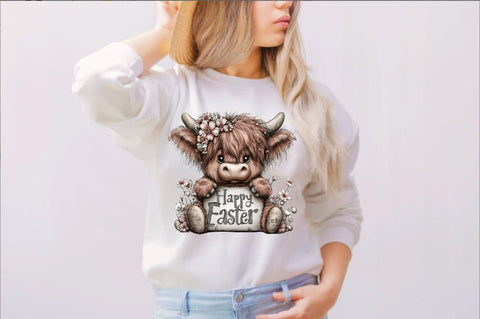 Happy Easter Cow PNG Sublimation SVGArt 