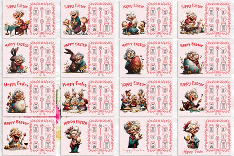 Happy Easter cutting board bundle Funny elderly lady PNG Sublimation Angelina Semenova 