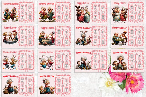 Happy Easter cutting board bundle Funny elderly lady PNG Sublimation Angelina Semenova 