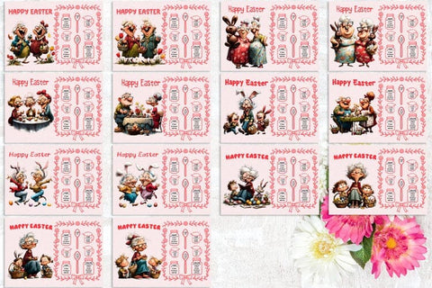 Happy Easter cutting board bundle Funny elderly lady PNG Sublimation Angelina Semenova 