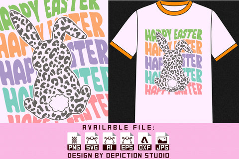 Happy Easter Day T-Shirt, Animale Print Bunny Shirt Print Template Sketch DESIGN Depiction Studio 