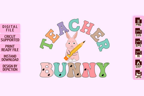 Happy Easter Day T-Shirt, Teaching Bunny Shirt Print Template Sketch DESIGN Depiction Studio 