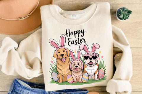 Happy Easter Dogs Rabbit Bunny Clipart Sublimation Design Sublimation Regulrcrative 