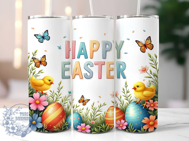 Happy Easter, Easter Egg, 20oz Tumbler, Sublimation Design, Easter Gift, Spring Decor, Holiday Drinkware Sublimation ToriDesigns 