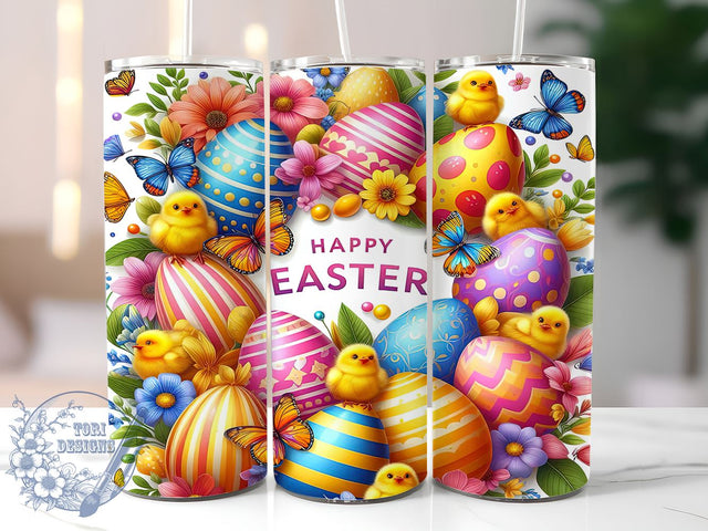 Happy Easter, Easter Egg, 20oz Tumbler, Sublimation Design, Easter Gift, Spring Decor, Holiday Drinkware Sublimation ToriDesigns 