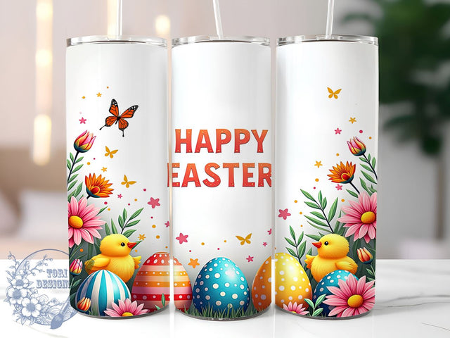 Happy Easter, Easter Egg, 20oz Tumbler, Sublimation Design, Easter Gift, Spring Decor, Holiday Drinkware Sublimation ToriDesigns 