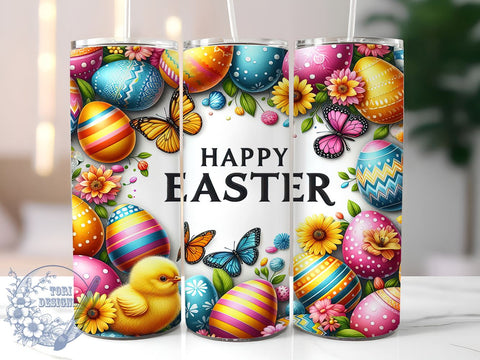 Happy Easter, Easter Egg, 20oz Tumbler, Sublimation Design, Easter Gift, Spring Decor, Holiday Drinkware Sublimation ToriDesigns 