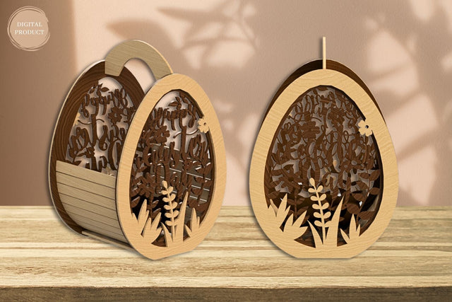 Happy Easter Egg Basket Laser Cut SVG SvgOcean 