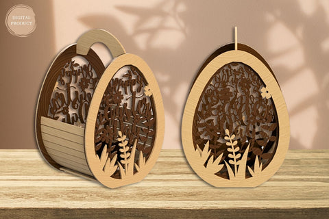 Happy Easter Egg Basket Laser Cut SVG SvgOcean 