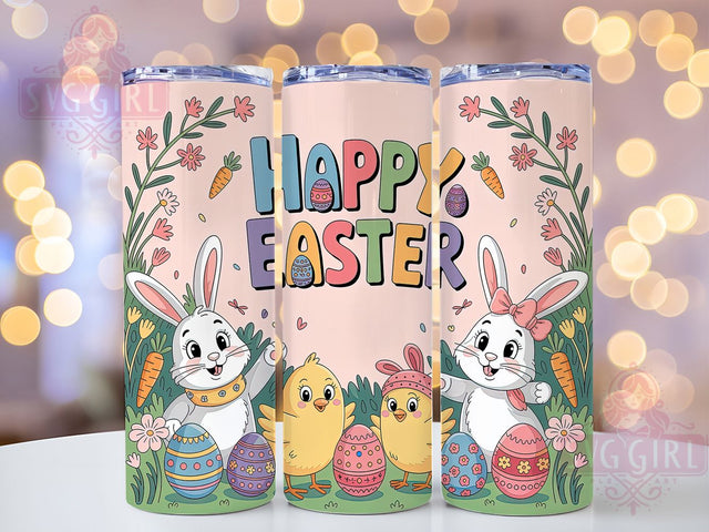 Happy Easter Egg Bunny Tumbler, Happy Bunny Tumbler, Cute Bunny Wrap, Whimsical Easter Wrap, Spring Bunny Wrap, Sublimation Design, Trendy Gift Idea Sublimation SvggirlplusArt 