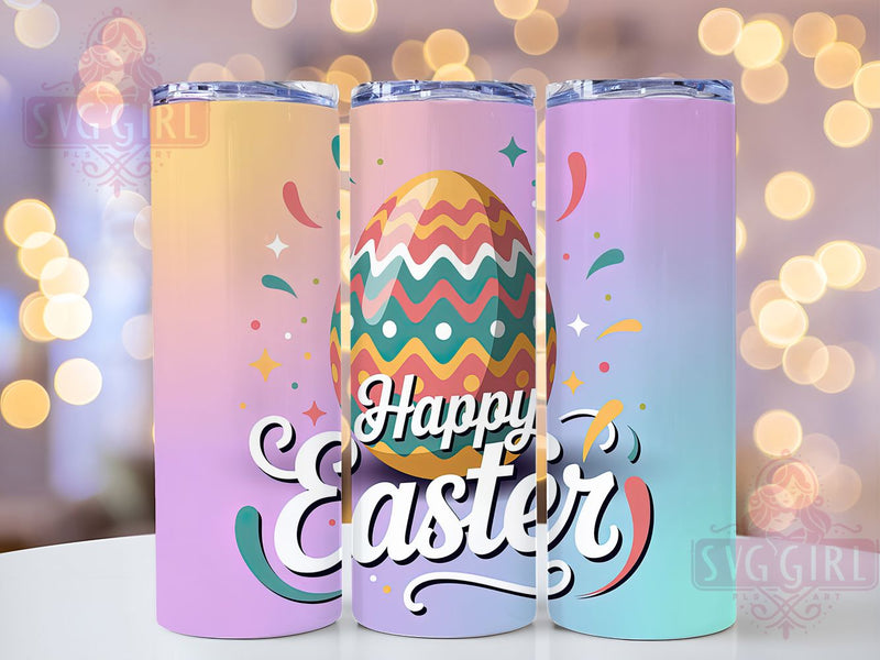 Happy Easter Egg Tumbler, Happy Easter Tumbler, Festive Egg Wrap, Stylish 20oz Wrap, Sublimation Design, Trendy Gift Idea, Inspirational Easter Tumbler Sublimation SvggirlplusArt 