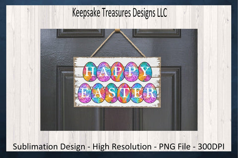 Happy Easter Eggs Sublimation PNG, Rainbow Quill, Happy Easter Doormat, Easter Home Decor, Wooden Door Sign, Digital Download, PNG Printable Sublimation Keepsake Treasures Designs LLC. 