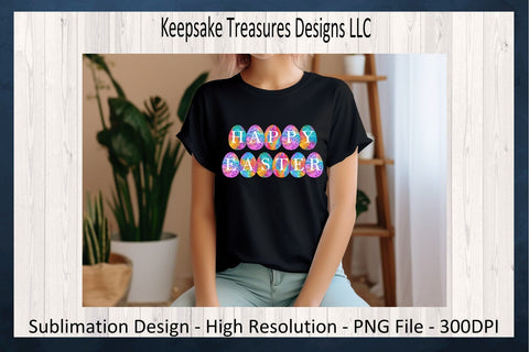 Happy Easter Eggs Sublimation PNG, Rainbow Quill, Happy Easter Doormat, Easter Home Decor, Wooden Door Sign, Digital Download, PNG Printable Sublimation Keepsake Treasures Designs LLC. 