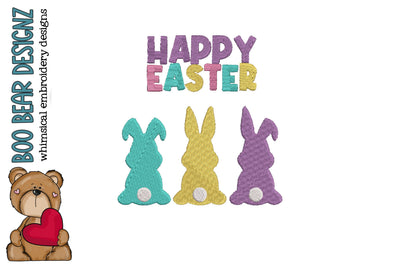 Happy Easter Embroidery design Embroidery/Applique DESIGNS Boo Bear Designz 