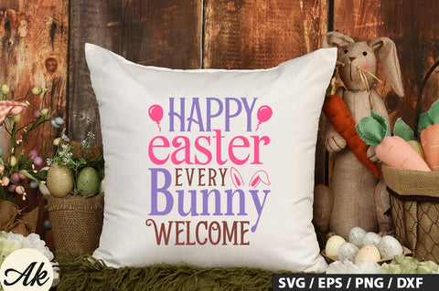Happy Easter Every Bunny Welcome SVG Sticker PNG Design SVG akazaddesign 