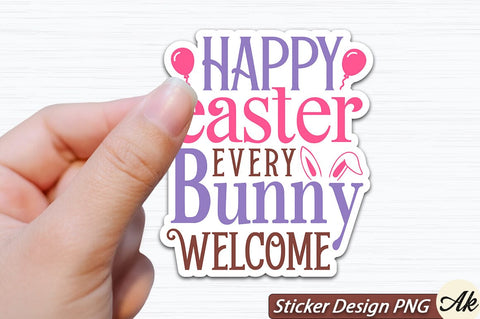 Happy Easter Every Bunny Welcome SVG Sticker PNG Design SVG akazaddesign 