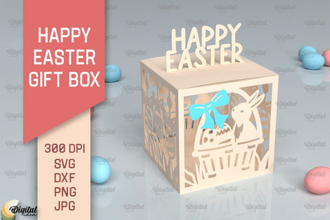 Happy Easter Gift Box SVG Bundle. 3D Box Paper Cut 3D Paper Evgenyia Guschina 