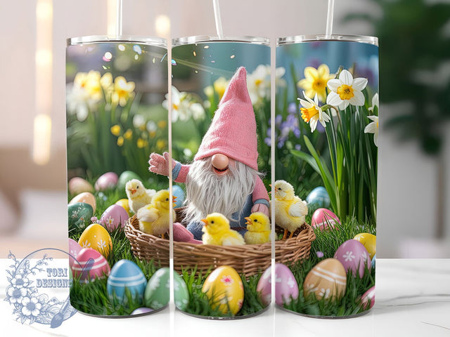 Happy Easter Gnome Chick Tumbler, Happy Easter Tumbler, Stylish 20oz Wrap, Sublimation Design, Trendy Gift Idea, Cute Gnome Wrap, Festive Easter Chick Tumbler Sublimation ToriDesigns 