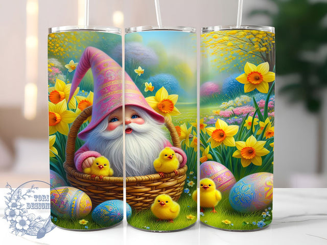 Happy Easter Gnome Chick Tumbler, Happy Easter Tumbler, Stylish 20oz Wrap, Sublimation Design, Trendy Gift Idea, Cute Gnome Wrap, Festive Easter Chick Tumbler Sublimation ToriDesigns 