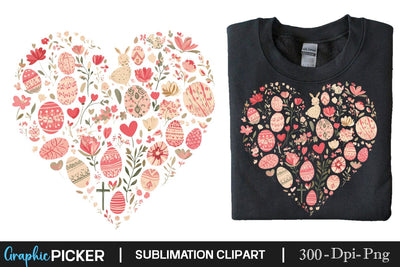 happy Easter Heart PNG, Happy Easter Sublimation, Easter Bunny Sublimation DesignPlante 503 