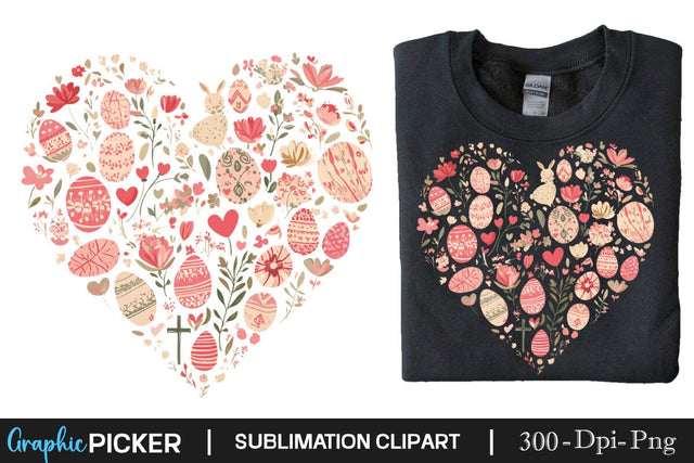 happy Easter Heart PNG, Happy Easter Sublimation, Easter Bunny Sublimation DesignPlante 503 