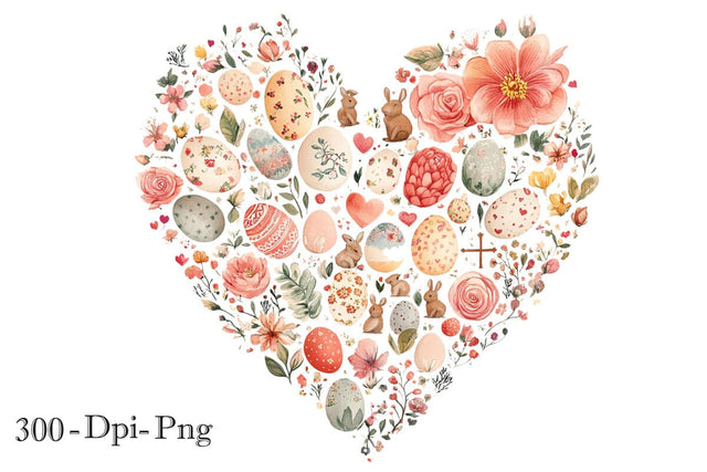 happy Easter Heart PNG, Happy Easter Sublimation, Easter Bunny SVG DesignPlante 503 