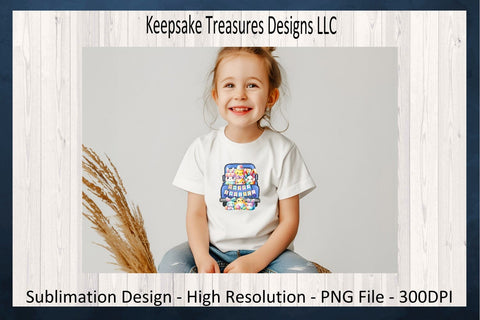 Happy Easter Marshmallow Babies, Hand Drawn Blue Truck, Sublimation PNG, Children's Easter T-Shirt Design, Digital Download, PNG Printable Sublimation Keepsake Treasures Designs LLC. 