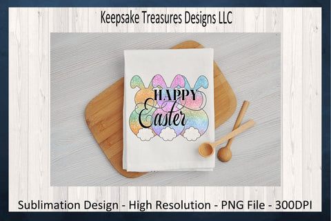 Happy Easter Ombre Glitter Rabbits, Sublimation PNG, Easter T-Shirts, Digital Download, PNG Printable Sublimation Keepsake Treasures Designs LLC. 