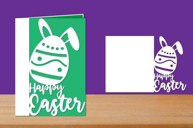 Happy Easter Papercut Card, Easter Folded Card SVG zafrans studio 