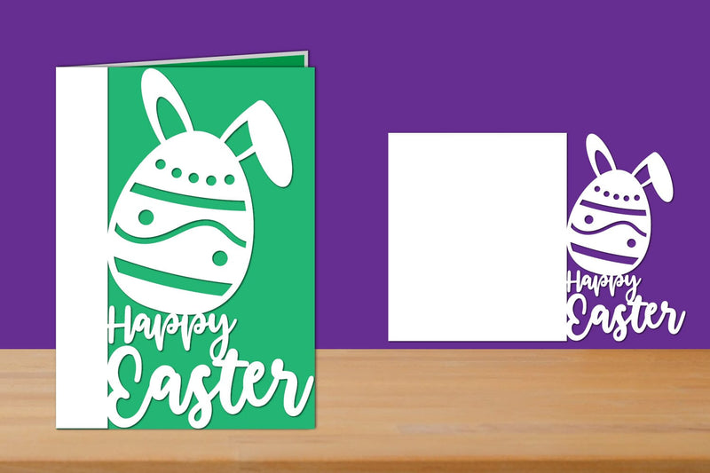 Happy Easter Papercut Card, Easter Folded Card SVG zafrans studio 
