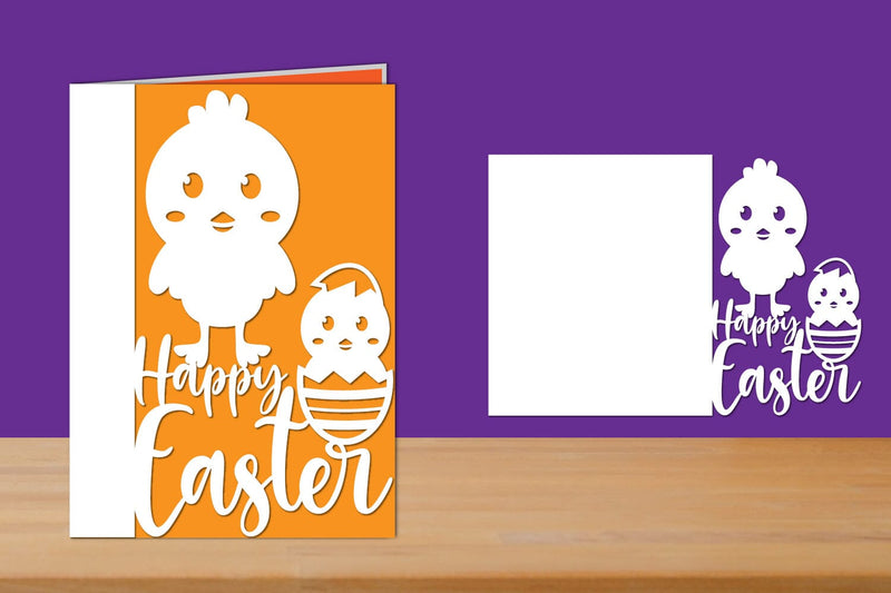 Happy Easter Papercut Card, Easter Folded Card SVG zafrans studio 